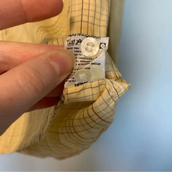 Lacoste  plaid yellow button down shirt - Picture 4 of 5